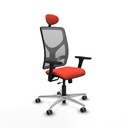 Motilla traslack malla gris bali naranja oscuro brazos 3D base aluminio cabecero fijo ruedas 65mm engomadas