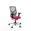 Motilla traslack malla gris bali rojo brazos 2D base aluminio  ruedas 65mm engomadas