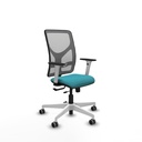 Motilla traslack malla gris bali turquesa brazos blancos base blanca  ruedas 65mm engomadas