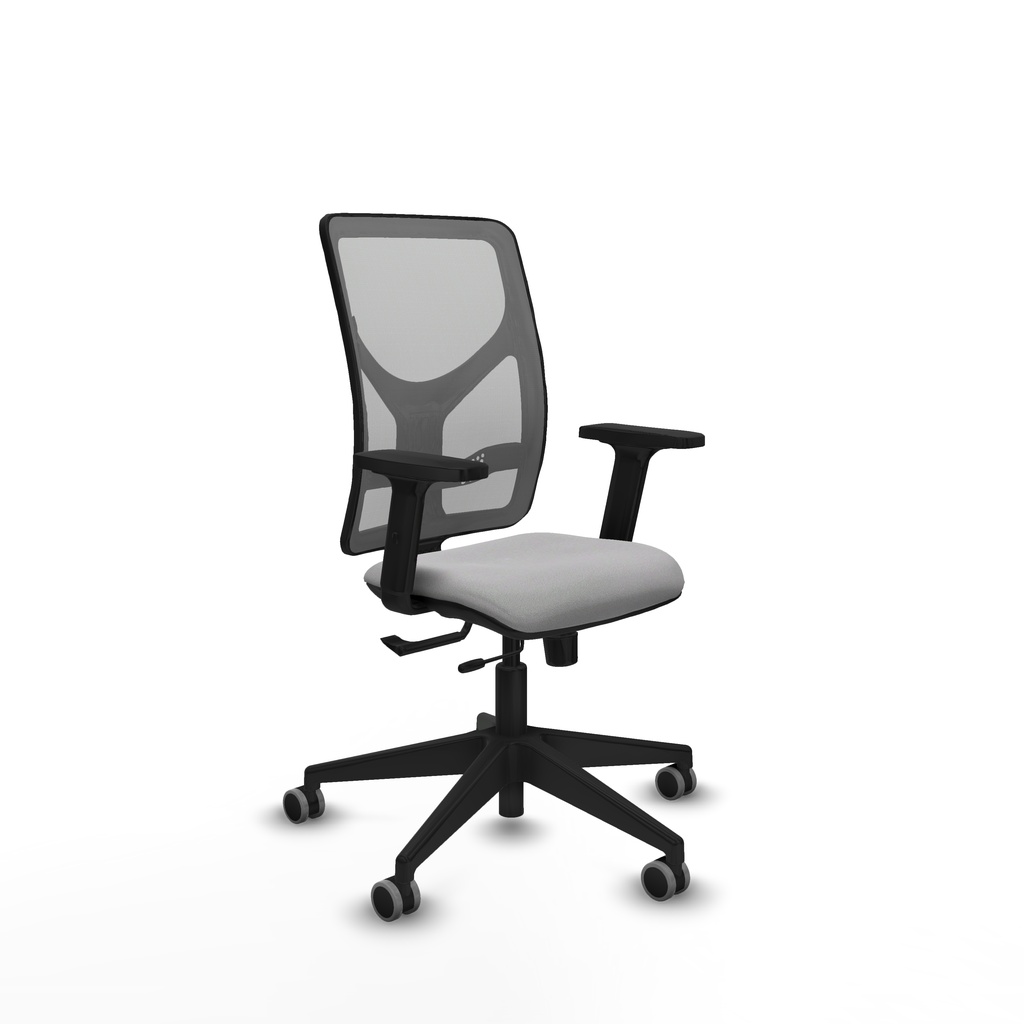 Motilla traslack malla gris bali gris claro brazos 2D base piramidal  ruedas 65mm engomadas