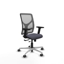 Motilla traslack malla gris bali gris oscuro brazos 2D base aluminio  ruedas 65mm engomadas