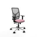 Motilla traslack malla gris bali rosa brazos 1D base aluminio  ruedas 65mm nailon