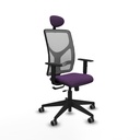Motilla traslack malla gris bali morado brazos 1D base piramidal cabecero fijo ruedas 65mm engomadas