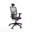 Motilla traslack malla gris bali morado brazos 2D base piramidal cabecero fijo ruedas 65mm engomadas