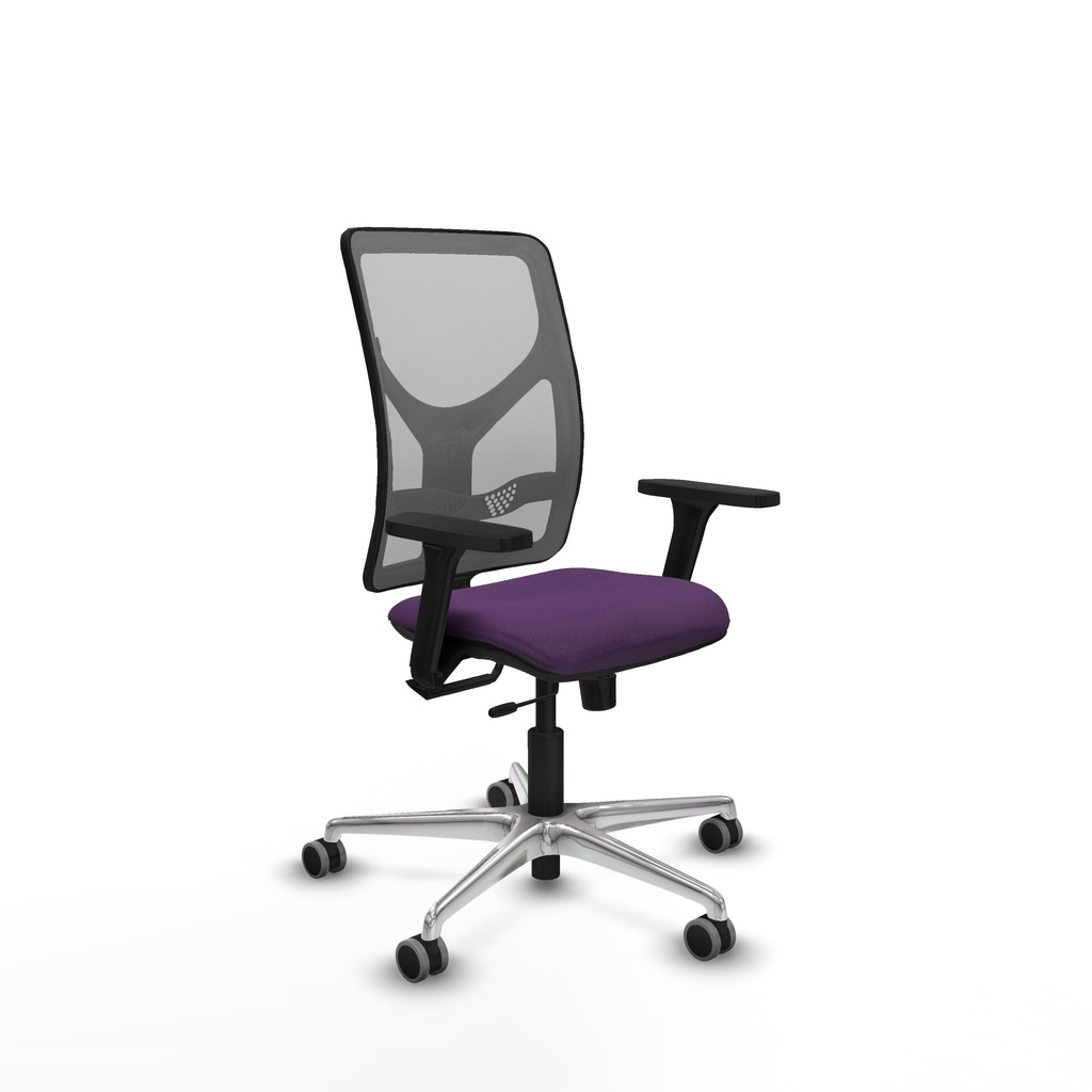 Motilla traslack malla gris bali morado brazos 3D base aluminio  ruedas 65mm engomadas
