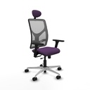 Motilla traslack malla gris bali morado brazos 3D base aluminio cabecero fijo ruedas 65mm nailon