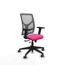 Motilla traslack malla gris similpiel rosa brazos 2D base piramidal  ruedas 65mm engomadas