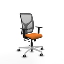 Motilla traslack malla gris similpiel naranja brazos 1D base blanca  ruedas 65mm engomadas
