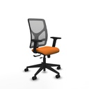 Motilla traslack malla gris similpiel naranja brazos 2D base piramidal  ruedas 65mm nailon