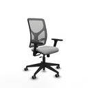 Motilla traslack malla gris similpiel gris claro brazos 3D base piramidal  ruedas 65mm engomadas