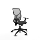 Motilla traslack malla gris similpiel gris oscuro brazos 3D base piramidal  ruedas 65mm engomadas