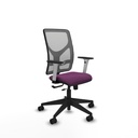 Motilla traslack malla gris similpiel morado brazos blancos base piramidal  ruedas 65mm nailon
