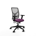 Motilla traslack malla gris similpiel morado brazos 2D base piramidal  ruedas 65mm nailon