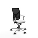 Motilla traslack malla negra bali blanco brazos blancos base aluminio  ruedas 65mm nailon