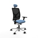 Motilla traslack malla negra bali azul cielo brazos 3D base aluminio cabecero fijo ruedas 65mm nailon