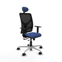 Motilla traslack malla negra bali azul marino brazos 1D base aluminio cabecero fijo ruedas 65mm nailon