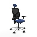 Motilla traslack malla negra bali azul marino brazos 3D base aluminio cabecero fijo ruedas 65mm nailon