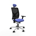 Motilla traslack malla negra bali azul claro brazos 3D base aluminio cabecero fijo ruedas 65mm nailon