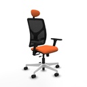 Motilla traslack malla negra bali naranja brazos 3D base blanca cabecero fijo ruedas 65mm nailon