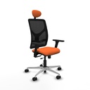 Motilla traslack malla negra bali naranja brazos 3D base aluminio cabecero fijo ruedas 65mm nailon