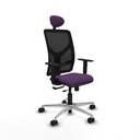 Motilla traslack malla negra bali morado brazos 1D base aluminio cabecero fijo ruedas 65mm nailon