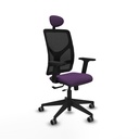 Motilla traslack malla negra bali morado brazos 2D base piramidal cabecero fijo ruedas 65mm engomadas