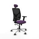 Motilla traslack malla negra bali morado brazos 2D base aluminio cabecero fijo ruedas 65mm engomadas