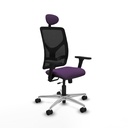 Motilla traslack malla negra bali morado brazos 3D base aluminio cabecero fijo ruedas 65mm nailon