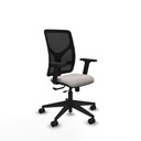 Motilla traslack malla negra similpiel blanco brazos 2D base piramidal  ruedas 65mm nailon
