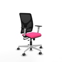 Motilla traslack malla negra similpiel rosa brazos blancos base blanca  ruedas 65mm engomadas
