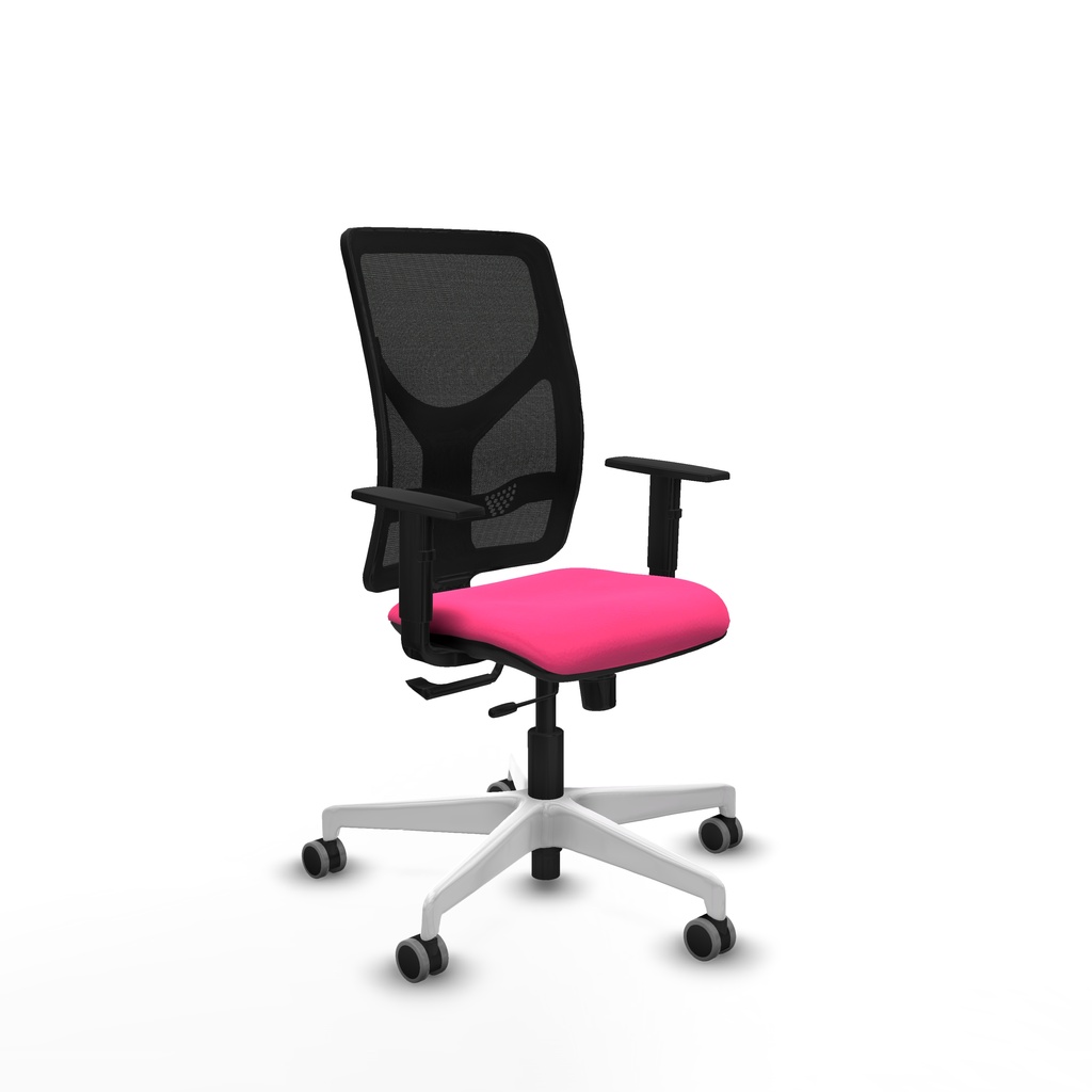 Motilla traslack malla negra similpiel rosa brazos 1D base blanca  ruedas 65mm engomadas