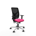 Motilla traslack malla negra similpiel rosa brazos 1D base aluminio  ruedas 65mm engomadas