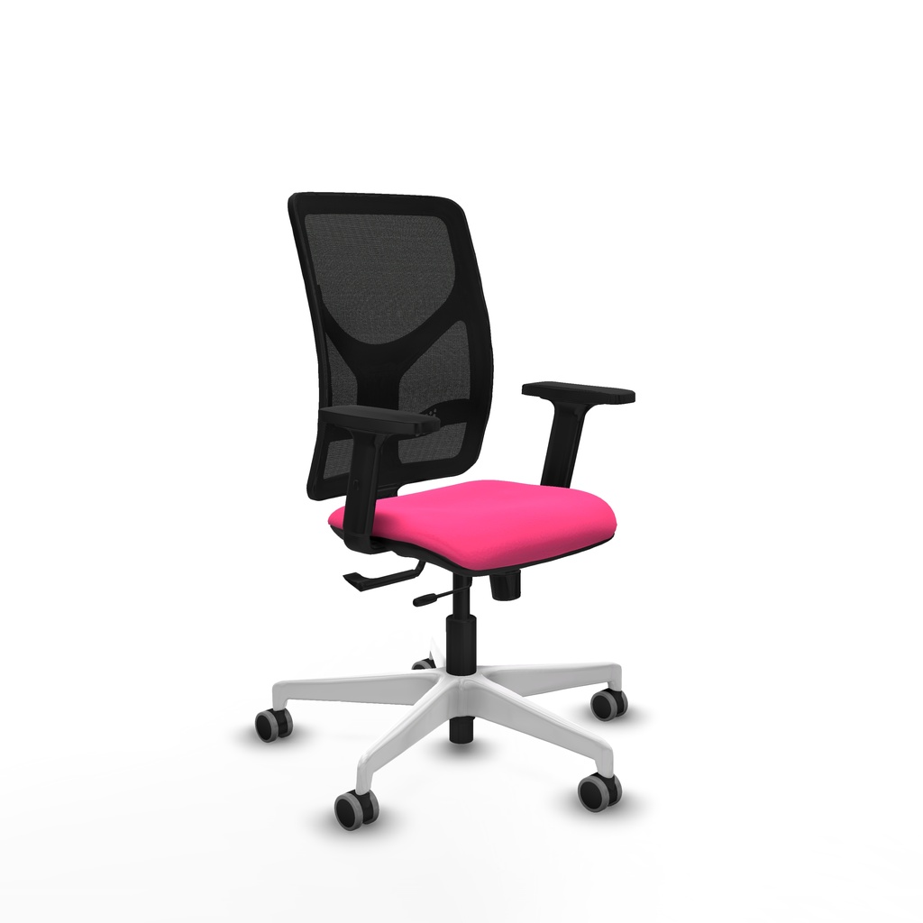 Motilla traslack malla negra similpiel rosa brazos 2D base blanca  ruedas 65mm engomadas