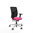 Motilla traslack malla negra similpiel rosa brazos 2D base blanca  ruedas 65mm engomadas