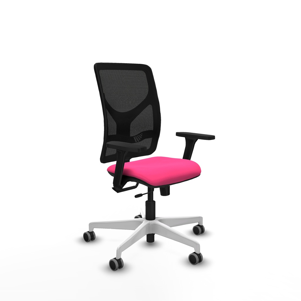 Motilla traslack malla negra similpiel rosa brazos 3D base blanca  ruedas 65mm engomadas