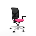 Motilla traslack malla negra similpiel rosa brazos 3D base blanca  ruedas 65mm engomadas