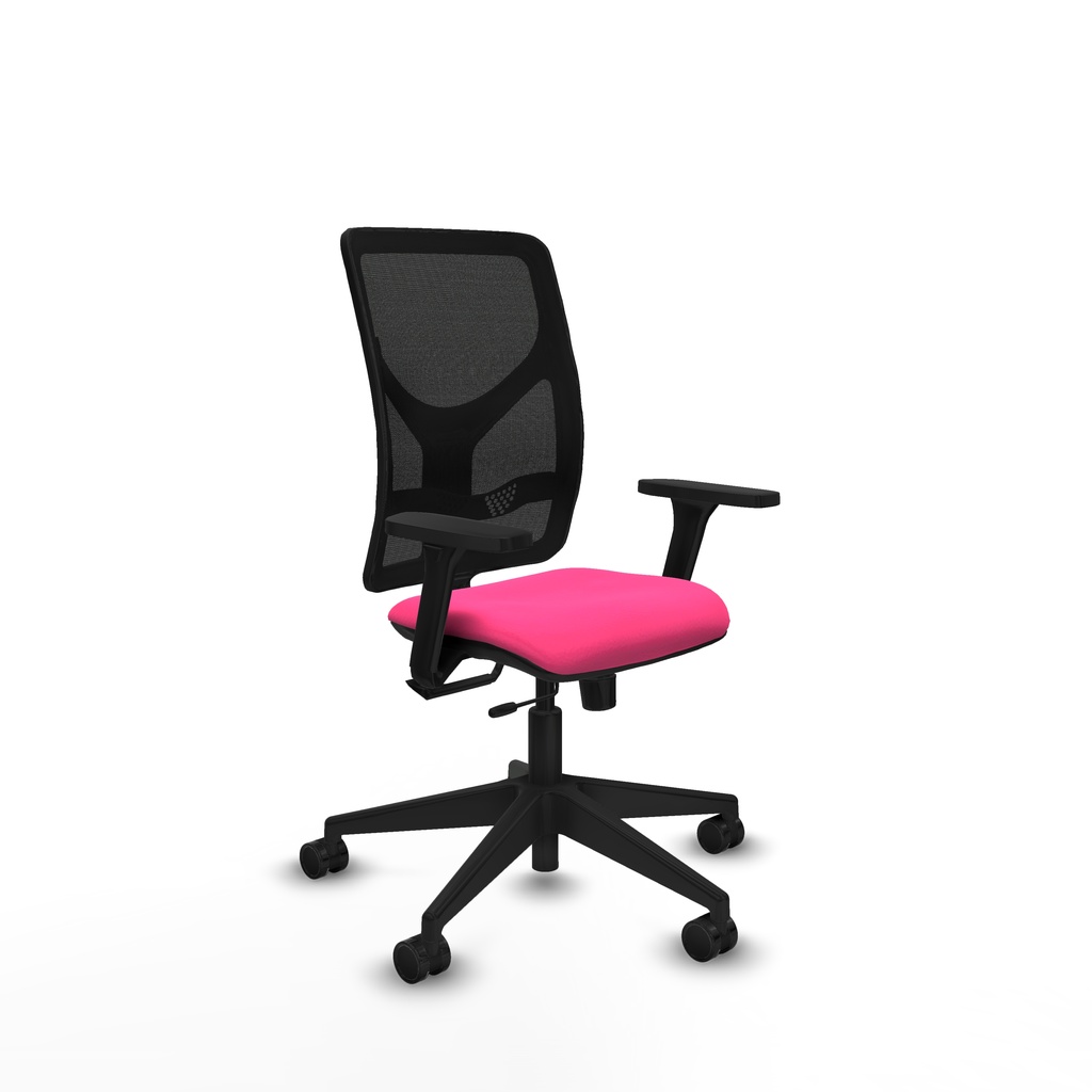 Motilla traslack malla negra similpiel rosa brazos 3D base piramidal  ruedas 65mm nailon