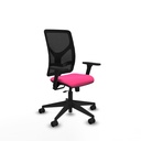 Motilla traslack malla negra similpiel rosa brazos 3D base piramidal  ruedas 65mm nailon