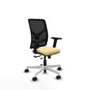 Motilla traslack malla negra similpiel crema brazos 2D base blanca  ruedas 65mm nailon