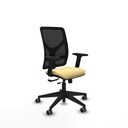 Motilla traslack malla negra similpiel crema brazos 2D base piramidal  ruedas 65mm engomadas