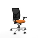 Motilla traslack malla negra similpiel naranja brazos 3D base blanca  ruedas 65mm nailon