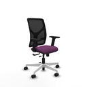 Motilla traslack malla negra similpiel morado brazos 2D base blanca  ruedas 65mm nailon