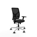 Motilla traslack malla negra similpiel negro brazos 3D base blanca  ruedas 65mm engomadas