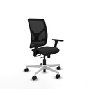 Motilla traslack malla negra similpiel negro brazos 3D base blanca  ruedas 65mm nailon