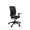 Motilla traslack malla negra similpiel negro brazos 3D base piramidal  ruedas 65mm nailon