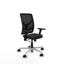Motilla traslack malla negra similpiel negro brazos 3D base aluminio  ruedas 65mm nailon