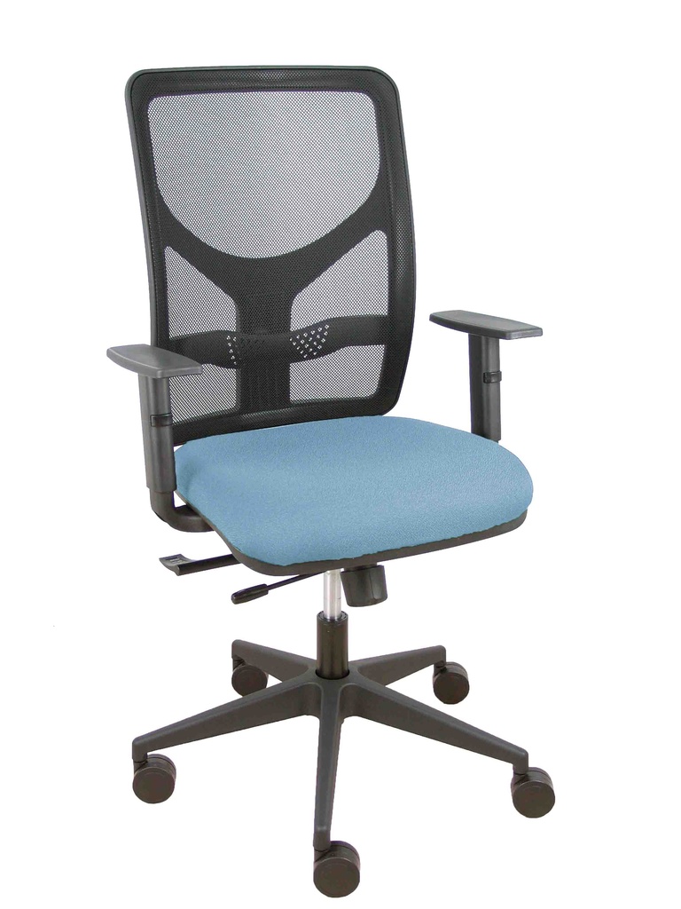 Silla Motilla traslack malla negra asiento bali azul cielo brazo regulable
