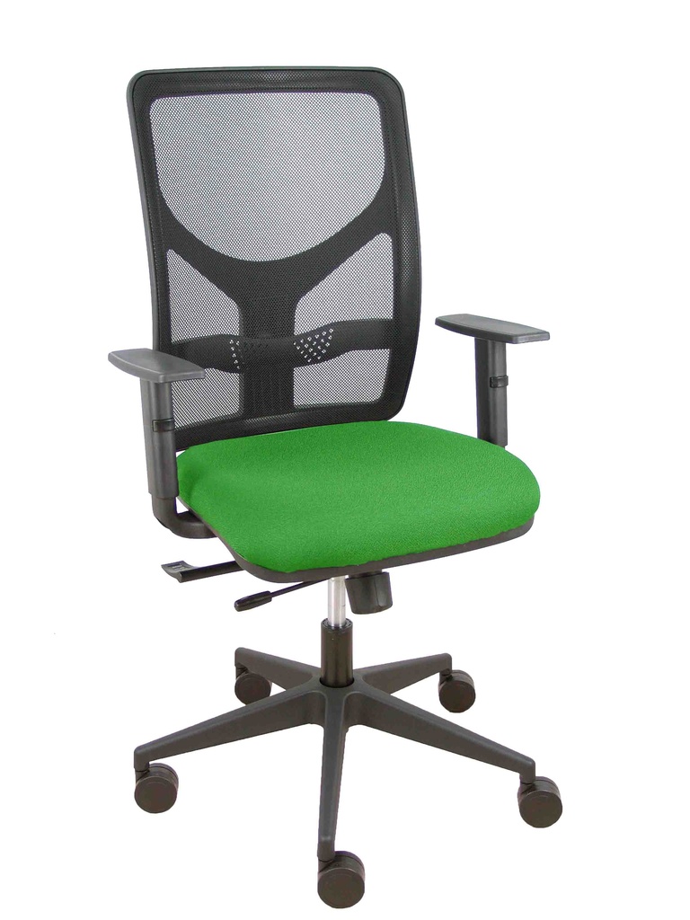 Silla Motilla traslack malla negra asiento bali verde brazo regulable