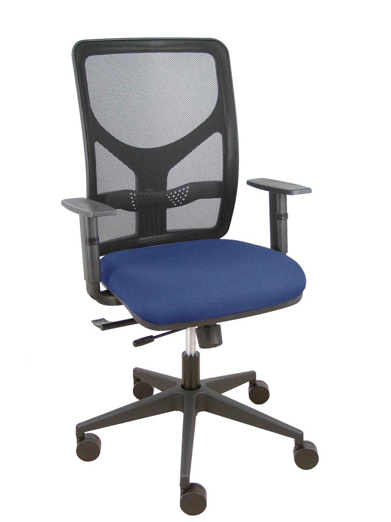 Silla Motilla traslack malla negra asiento bali azul marino brazo regulable