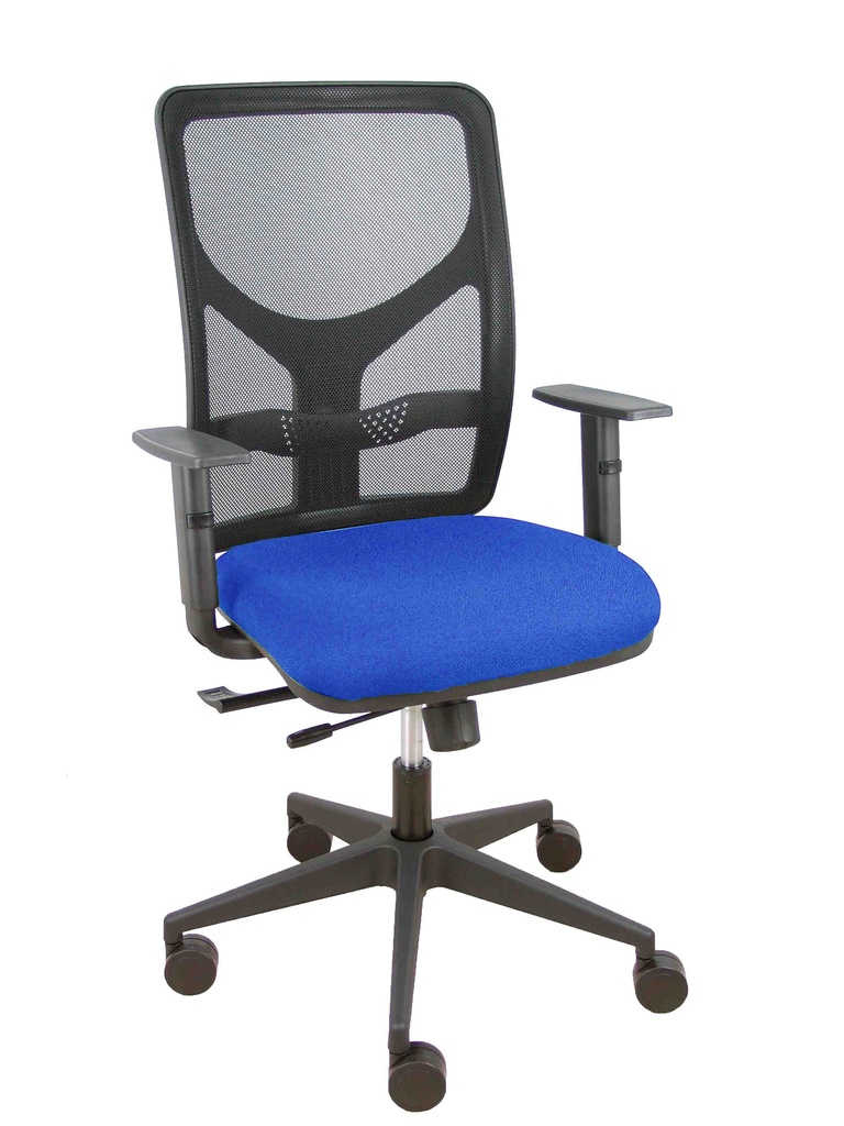 Silla Motilla traslack malla negra asiento bali azul brazo regulable